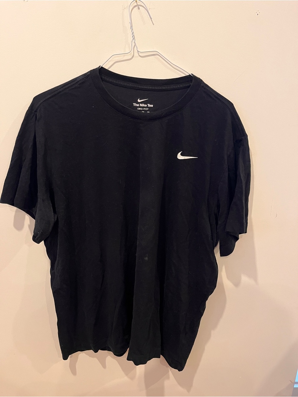 Nike Men's Black Short Sleeve Tee with White Swoosh